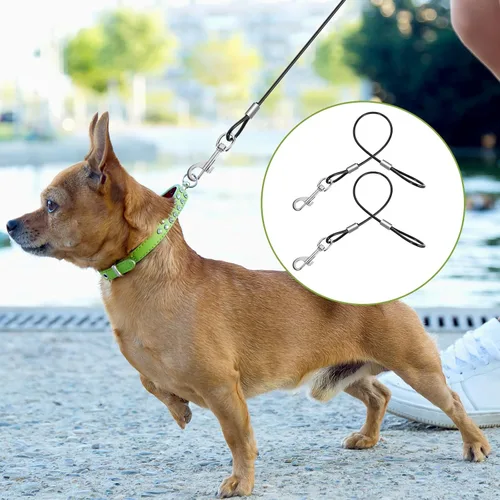 Miniatura 6 de Xindojuz - 2 correas extensoras de correa para perros a prueba de mordidas para entrenamiento, correas retráctiles resistentes para perros pequeños
