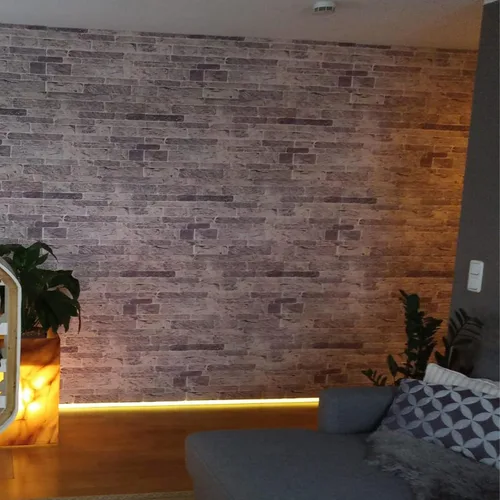 Miniatura 5 de Dundee Deco Paneles de pared 3D de ladrillo sintético, revestimiento de pared gris claro con aspecto de piedra, espuma de poliestireno, muestra