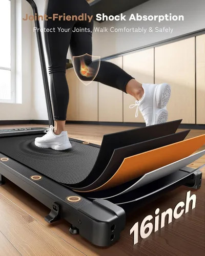 Miniatura 7 de WELLFIT Incline Walking Pads with Handle Bar for Home Office Apartment, Small Under Desk Treadmills with Hiking Climbing Mode for Efficient