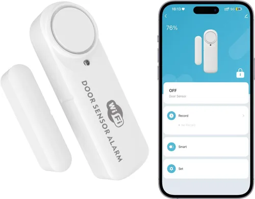Sensor de alarma inteligente WiFi para puerta y ventana (paquete de 1) - Alerta antirrobo de 100 dB para seguridad de los niños y seguridad del