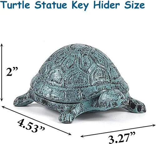 Miniatura 3 de Ocultador de llaves para exteriores, estatua de animal de hierro fundido y llaves para exteriores, soporte decorativo para llaves ocultas, antiguo