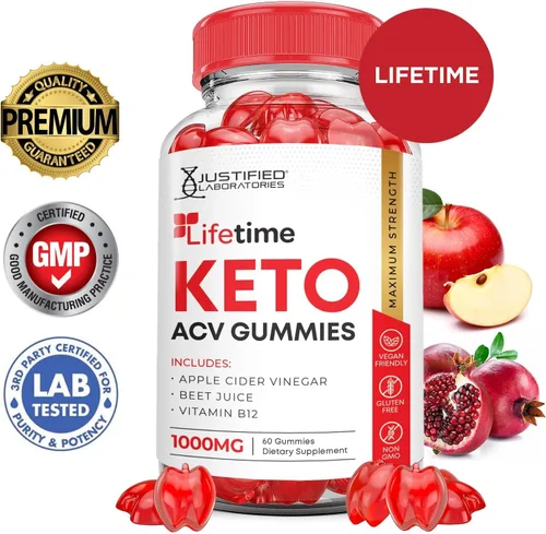 Miniatura 3 de Paquete de 2 gomitas Keto ACV de fórmula avanzada de 1000 mg de por vida, gomitas Keto de por vida, vinagre de sidra de manzana formulado con jugo