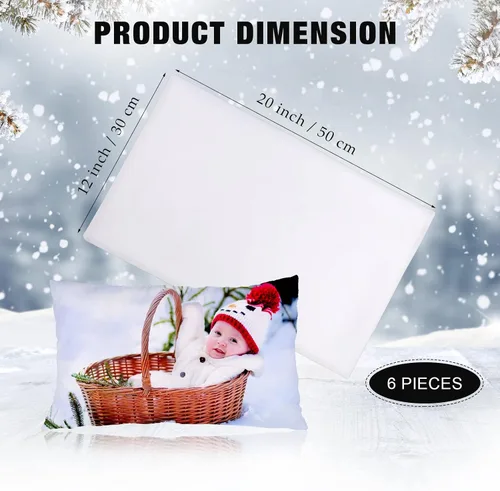 Miniatura 2 de Breling 6 fundas de almohada de sublimación personalizadas en blanco a granel, fundas de almohada de impresión de transferencia de calor, poliéster