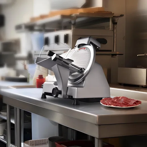 Miniatura 6 de WeChef Cortador de carne comercial de 10 '' 240 W eléctrico Deli Slicer Queso Cortador de alimentos Hoja de acero inoxidable para tienda restaurante