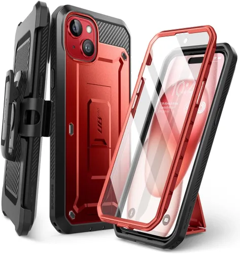 Miniatura 11 de SUPCASE Funda para iPhone 15 con soporte y clip para cinturón (Unicorn Beetle Pro), [protector de pantalla integrado]