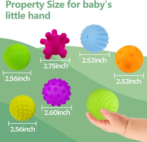 Miniatura 4 de Pelotas sensoriales para bebés, juguetes sensoriales para bebés de 6 a 12 meses para niños pequeños de 1 a 3 años y bloques de goma suave para bebés