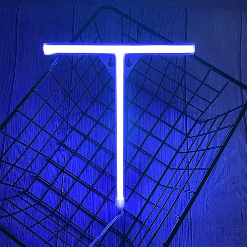 Miniatura 2 de ENUOLI Letrero de Letras de Neón Azul - Letras de Alfabeto de Arte de Neón LED Alimentadas por Batería/USB para Boda, Cumpleaños, Navidad
