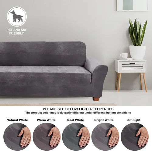 Miniatura 3 de FY FIBER HOUSE - Funda superelástica de terciopelo para sofá de 3 plazas