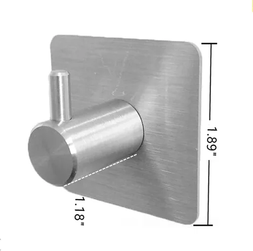 Miniatura 7 de 3M Ganchos adhesivos de pared – Paquete de 2 ganchos de acero inoxidable SUS304 Ganchos de pared cepillados resistentes para toallas, llaves