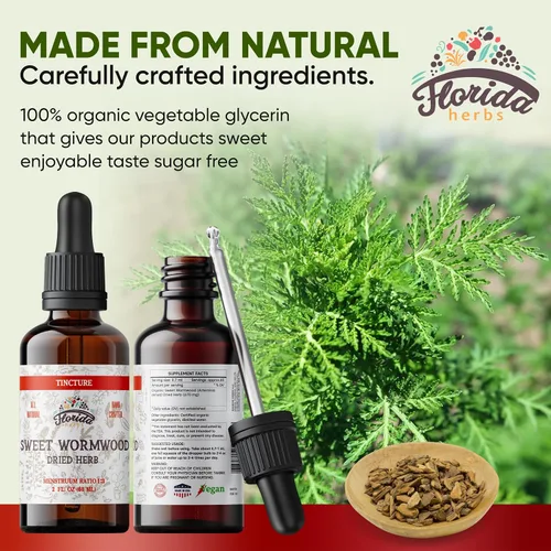 Miniatura 2 de Tintura orgánica de ajenjo dulce, suplemento natural de limpieza intestinal y limpieza digestiva, extracto de hierba de ajenjo para desintoxicación