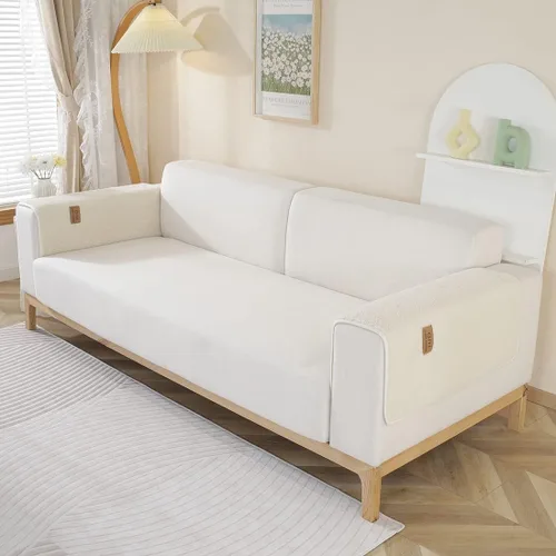 Fundas de sofá de vellón sherpa suave y esponjoso, funda de sofá seccional de felpa cálida, funda antideslizante para sofá, protector de muebles