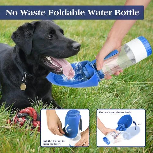 Miniatura 5 de TIOVERY Botella de agua mejorada para perros, dispensador portátil de agua para perros, gatos, cachorros y mascotas con vaso para beber y contenedor