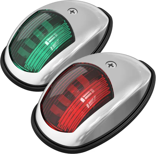 Miniatura 9 de Obcursco Luces de Navegación para Barco, LED Rojo y Verde de Montaje Vertical para Proa y Popa, Luces Marinas Impermeables IP67 para Pontones, Negro