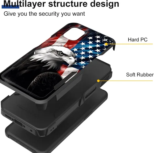 Miniatura 2 de Funda para Galaxy XCover 7 Pro, doble capa híbrida resistente resistente a prueba de golpes de policarbonato duro + funda protectora de silicona