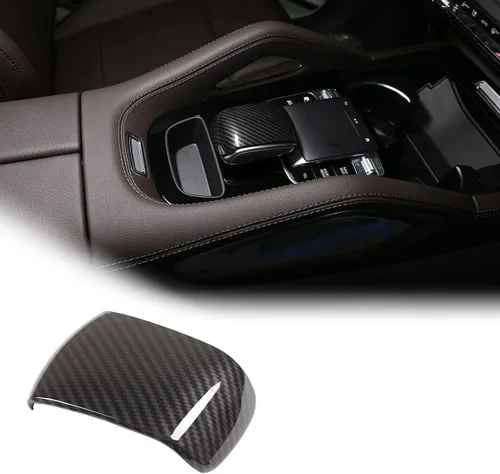 YIWANG Cubierta de la cabeza de la palanca de cambios central del coche estilo de fibra de carbono ABS para Mercedes Benz GLE GLS Clase W167 X167
