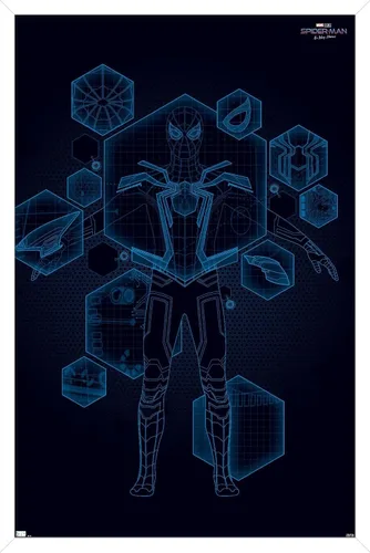 Miniatura 13 de Trends International Marvel Spider-Man: No Way Home - Póster técnico de pared, 22.4 pulgadas de largo x 14.7 pulgadas, versión enmarcada de madera