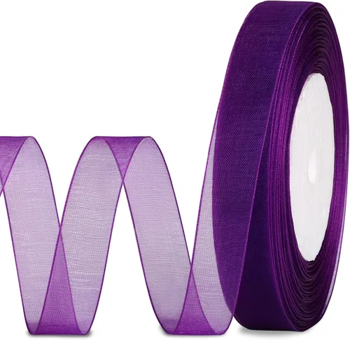 Miniatura 8 de molshine Cinta de organza transparente brillante de 50 yardas x 5/8 pulgadas, para ramos de guirnaldas, lazo, boda, envoltura de regalos, cabello