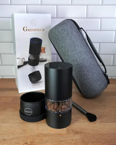 Miniatura 2 de PALICO GrindTech PREM - Molinillo de café eléctrico recargable portátil, base de carga inalámbrica con tipo C, 20 rebabas cónicas SUS