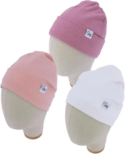 Miniatura 85 de Gorro de punto para recién nacido, para niños y niñas, con forro de satén sedoso, gorro para niños pequeños