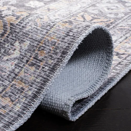 Miniatura 5 de SAFAVIEH Alfombra lavable Serapi Collection – 6 pies 7 pulgadas, cuadrada, gris y beige, antideslizante y fácil de limpiar, ideal para sala