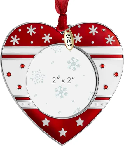 GUOER Marco de Fotos de Adorno para Árbol de Navidad 2025, Regalo Conmemorativo de Vacaciones, Decoración del Hogar, Decoraciones de Navidad,