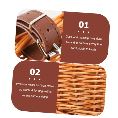 Miniatura 9 de INOOMP Small Bike Basket Detachable Handmade Front Handlebar Storage for Boy Girl Natural Willow Material for Outdoor Cycling and Daily Use