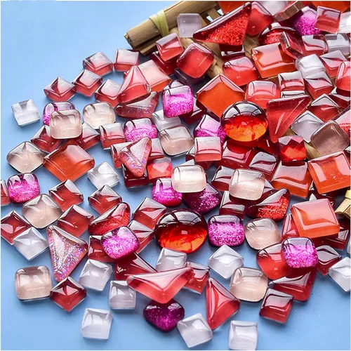 500g Azulejos de Mosaico de Cristal Irregular de Colores Mixtos, Pequeños Azulejos de Mosaico para Manualidades DIY para Niños, Artesanía de Cristal