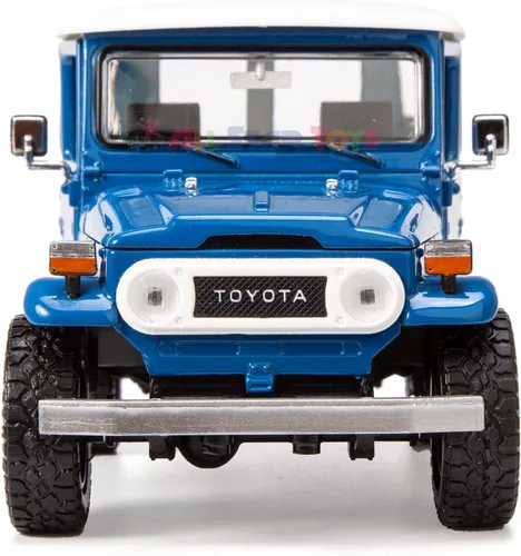 Miniatura 6 de All Star Toys Exclusivo Toyota Land Cruiser FJ40 Royal Blue con ruedas todoterreno personalizadas 1/24 modelo fundido a presión por Motormax 79323