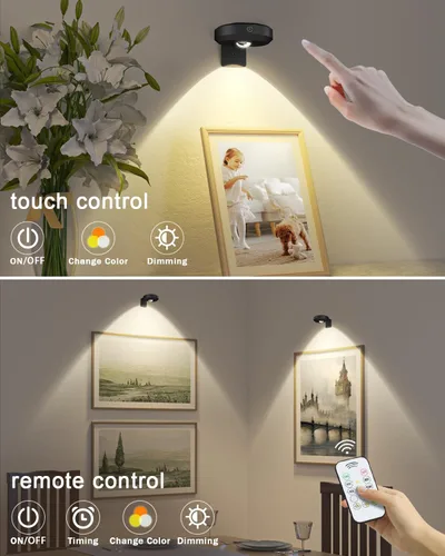 Miniatura 4 de WILLED Luces de Imagen para Pared, Luces de Marco Recargables con Batería Operadas de 1200mAh, Luces de Disco con Control Remoto, Iluminación