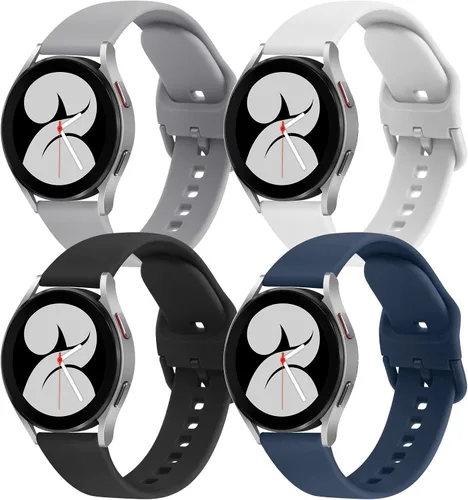 Miniatura 12 de 4 PACK Bands Compatible with Samsung Galaxy Watch 4 40mm 44mm/ 4 Classic 42mm 46mm, 20mm Adjustable Silicone Sport Replacement Strap for Samsung