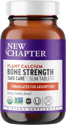 Miniatura 12 de Suplemento de calcio New Chapter - Calcio de origen vegetal USDA orgánico para la fuerza ósea con magnesio, vitamina D3+K2, para la salud ósea