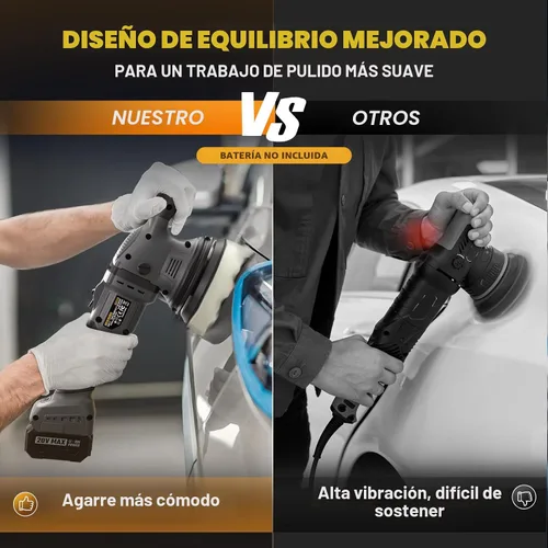 Miniatura 3 de VERVEWAVE Kit de pulidor inalámbrico para batería Dewalt de 20 V (sin batería), pulidor orbital de coche de 6 pulgadas, velocidad variable de 1800 a