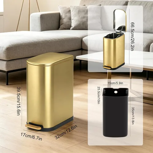 Miniatura 2 de SYNCVIBE Bote de basura Gold 28