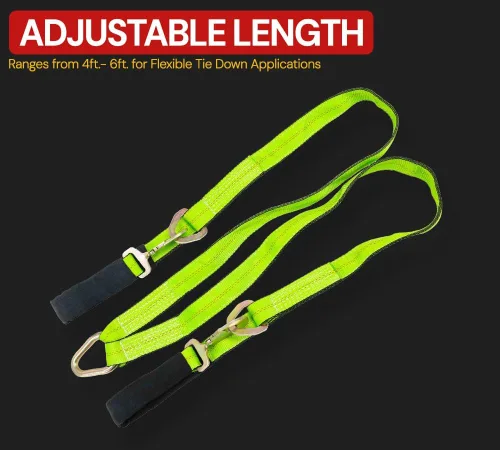 Miniatura 2 de Mytee Products Paquete de 2 correas de brida en V de 2 pulgadas x 4 pies con ganchos a presión con funda de cordura y correas de eje, anillo en D