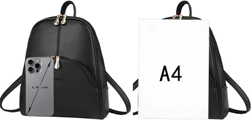 Miniatura 2 de Nevenka mochila informal estilo cartera de imitación cuero con cierre para mujer