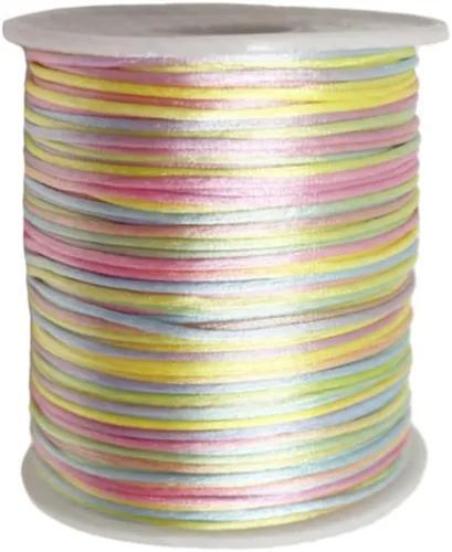 Miniatura 12 de Cordón de nailon teñido de 0.039 pulgadas x 100 yardas, hilo de cuentas para collares de macramé de cola de ratón, pulseras de amistad, fabricación