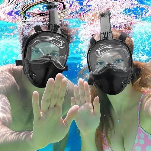Miniatura 2 de Full Face Snorkel Mask, Snorkeling Gear for Adults Kids with Latest Dry Top Breathing System and Detachable Camera Mount, with 180 Degree Panoramic