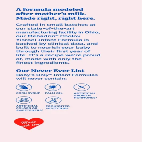Miniatura 6 de Baby's Only Baby Formula - Fórmula infantil de nutrición completa, polvo a base de leche con hierro, vitamina E, vitamina D, fórmula infantil fácil