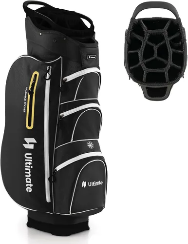 Miniatura 11 de Bolsa de carrito de golf Tangkula con divisores superiores de 15 vías, bolsa ligera para palos de golf con hueco individual para putter y 7 Gris