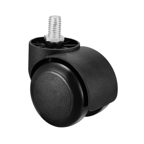 uxcell Ruedas para silla de oficina, ruedas de 2 pulgadas, ruedas gemelas M10x14mm, vástago roscado, ruedas giratorias, color negro