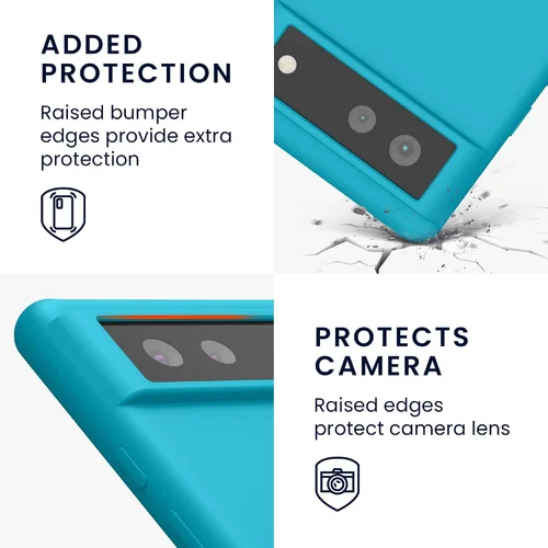 Miniatura 323 de kwmobile Funda Compatible con Google Pixel 6 Pro - Funda de teléfono de silicona TPU con acabado suave - Azul Arrecife