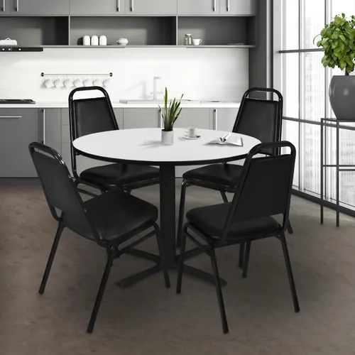 Miniatura 2 de Regency Cain - Mesa redonda para sala de descanso de 48 pulgadas con parte superior laminada duradera, superficie resistente a arañazos y manchas