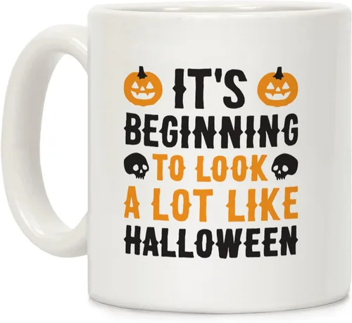 Miniatura 135 de LookHUMAN Taza de Café de Halloween – Halloween Is Meowgical Tazas, Taza de Café Espeluznante Idea de Regalos de Taza, 15 Onzas 10-Blanco