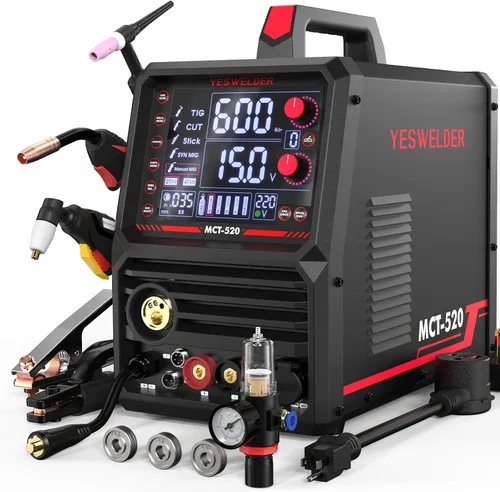 Miniatura 9 de YESWELDER MP200-PRO Soldador y cortador de plasma Combo, MIG/Pulso MIG/Núcleo de flujo/Levantamiento TIG/Pulso TIG/Stick/Pulse Stick/CORT/Spool Gun