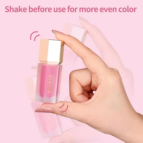 Miniatura 4 de KIMUSE Rubor Líquido, Rubor en Crema Suave Pigmentado de Larga Duración para Rostro, Resistente al Agua, a Prueba de Manchas, Acabado Luminoso