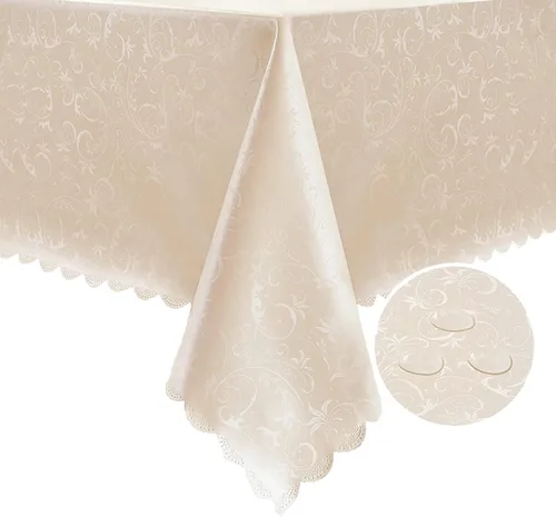 Miniatura 10 de Romanstile Mantel de poliuretano resistente a las manchas y a las arrugas, mantel para comedor/fiesta/camping interior y exterior, lavable, de Flor
