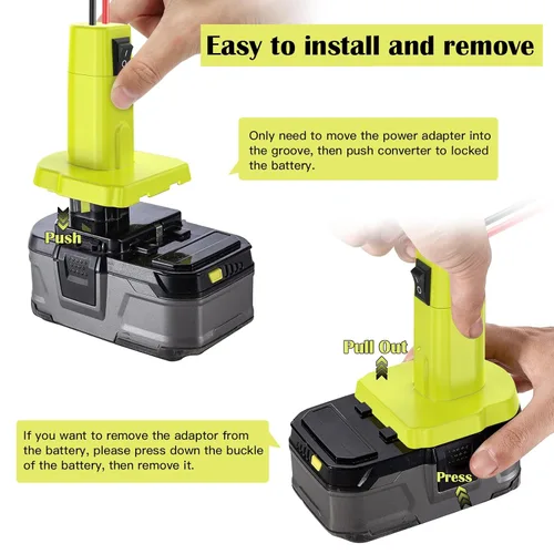 Miniatura 4 de Convertidor de reducción de 18V a 12V Adaptador para batería Ryobi 18V Convertidor de voltaje DC Regulador de voltaje 15A MAX 180W Convertidor Buck