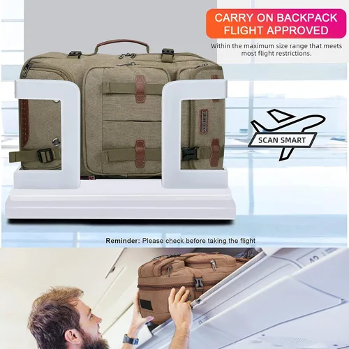 Miniatura 6 de WITZMAN Mochila de Viaje para Hombres 40L Grande Equipaje de Mano Aprobado por Aerolíneas Convertible 3 en 1 Bolsas para Laptop Caben 17 pulgadas