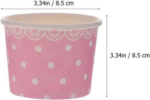 Miniatura 3 de Paquete de 100 tazas desechables de postre de color rosa de 3.9 pulgadas, cuencos de papel para helado de helado, budín, yogur, fiesta, boda