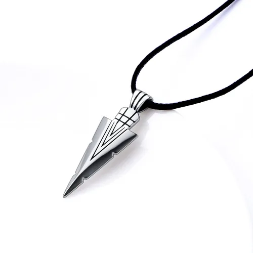 Miniatura 2 de Collar con colgante de plata de ley 925 Steampunk Flecha Flecha Cords Hip Hop para hombre